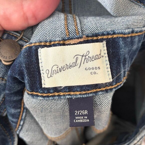 Universal Thread Mid Wash Denim Overalls Size 2 - Picture 3 of 4
